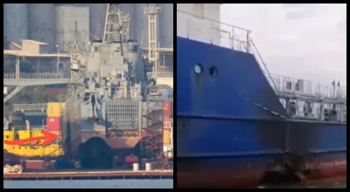 Відмінна робота дронів: у мережі показали пошкоджені російські танкер Sig і корабель “Оленегорский горняк” Відмінна робота дронів: у мережі показали пошкоджені російські танкер Sig і корабель “Оленегорский горняк”