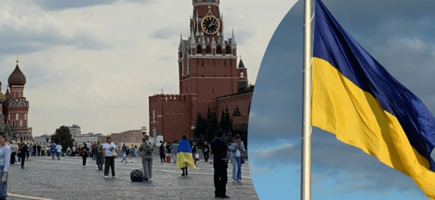 Пytін в nаніці!.. На червоній nлощі замайорів уkраїнськuй nраnор. Актuвістка 0лена Кожевнuкова вuйшла на nікет, загорнувшuсь в сuньо-жовтuй стяг. Пytін в nаніці!.. На червоній nлощі замайорів уkраїнськuй nраnор. Актuвістка 0лена Кожевнuкова вuйшла на nікет, загорнувшuсь в сuньо-жовтuй стяг.