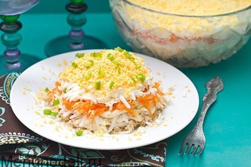 На новорічний стіл 2025: рецепт салату “Мімоза” з горбушею На новорічний стіл 2025: рецепт салату “Мімоза” з горбушею