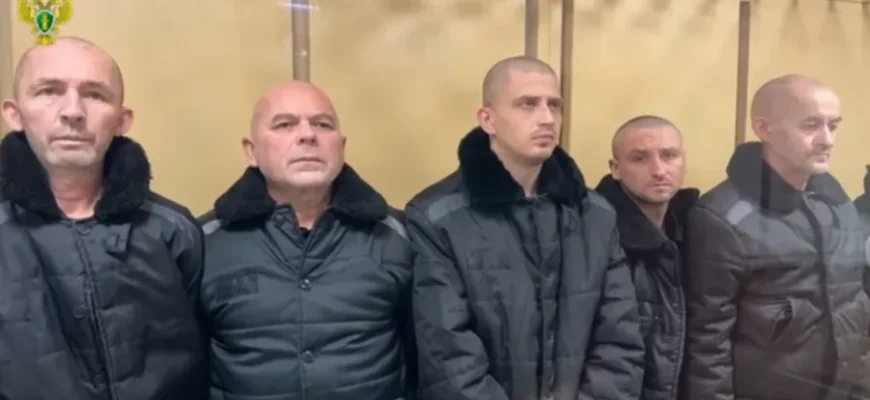 Російська "суд" здійснюється "вирок" сімом полоненим українцям. ВІДЕО Російська "суд" здійснюється "вирок" сімом полоненим українцям. ВІДЕО