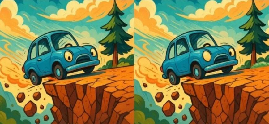 Суперголоволомка: Знайдіть всі відмінності між авто біля скелі Суперголоволомка: Знайдіть всі відмінності між авто біля скелі