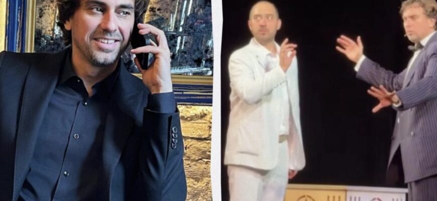 Відомий український актор зупинив виставу через дзвінок у залі: відео підкорило мережу Відомий український актор зупинив виставу через дзвінок у залі: відео підкорило мережу