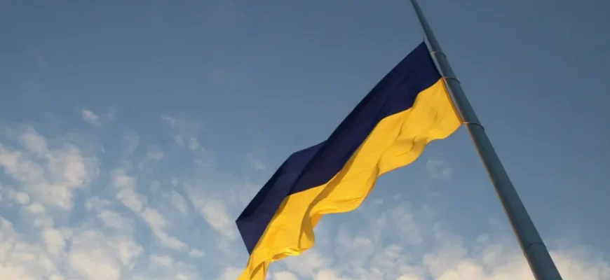 У Києві приспустили головний прапор України У Києві приспустили головний прапор України