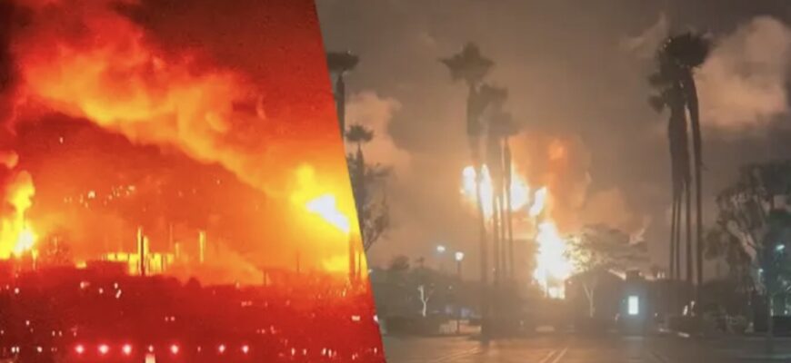 Полум’я видно за багато кілометрів: під Лос-Анджелесом спалахнула масштабна пожежа на НПЗ Полум’я видно за багато кілометрів: під Лос-Анджелесом спалахнула масштабна пожежа на НПЗ