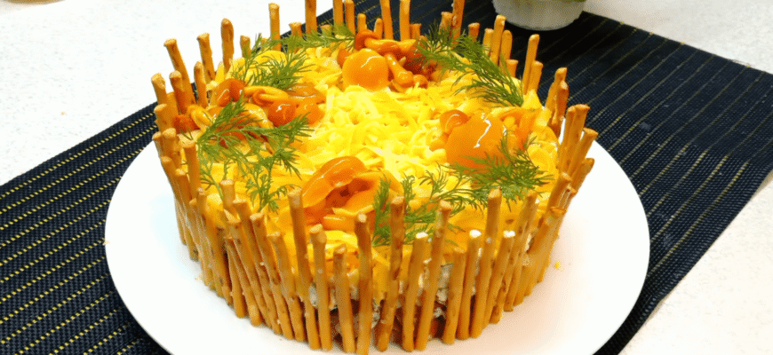 Салат “Грибний кошик” готую за 20 хвилин – гості фотографують перед тим, як з’їсти: краса неймовірна Салат “Грибний кошик” готую за 20 хвилин – гості фотографують перед тим, як з’їсти: краса неймовірна