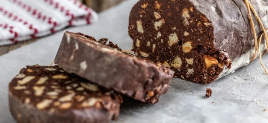 Шоколадна ковбаска без печива та масла Шоколадна ковбаска без печива та масла