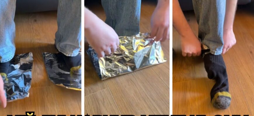 На ногу намотую фольгу, а зверху – одягаю шкарпетки: цей лайфхак рятує в морози -20 і нижче На ногу намотую фольгу, а зверху – одягаю шкарпетки: цей лайфхак рятує в морози -20 і нижче