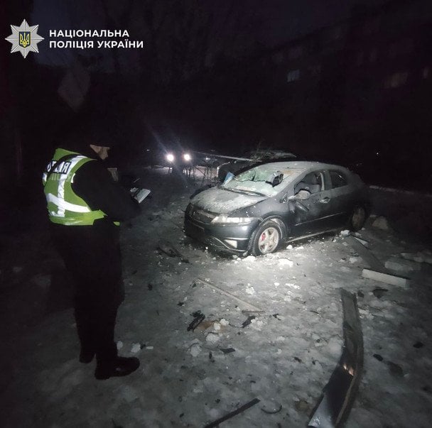 Наслідки ворожої атаки на Київ 3 лютого / © Поліція Києва