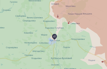 Куп'янськ на карті