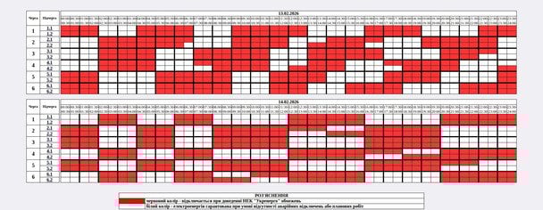 Графік відключення світла на Житомирщині 14 лютого