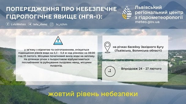 Попередження про небезпеку на Львівщині