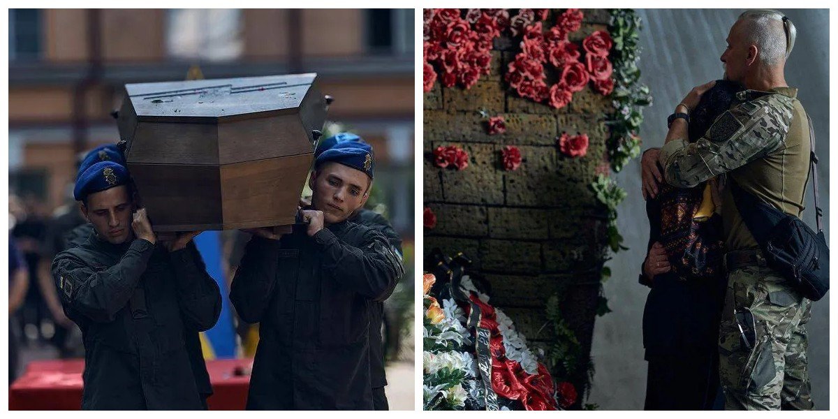Йому було лише 20: у Києві попрощалися із гвардійцем, який загинув в боях за Україну через місяць після весілля. Фото
