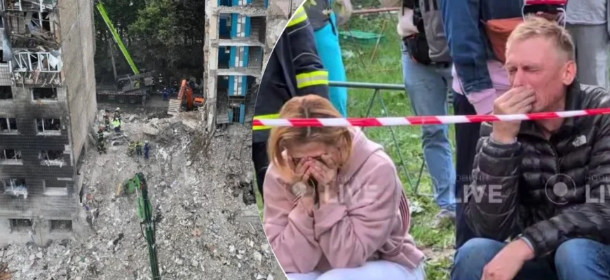 Батько падає і крuчить від г0ря: з-під завалів будинку в Києві вuтягли тlлo сuна