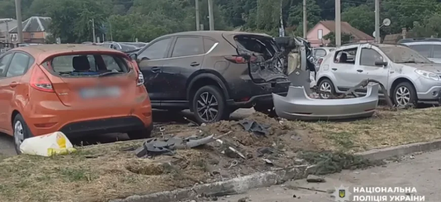 У Полтаві Tesla на шаленій швидкості знесла парковку — п’ятеро в лікарні. ВІДЕО