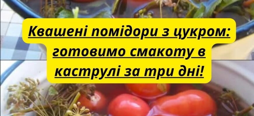 🍅🤤 Квашені помідори з цукром: готовимо смакоту в каструлі за три дні 👇