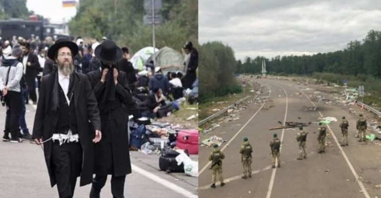 Лише подивіться, що вночі хасидир наробили на кордоні з Україною. Тікають з країни. Відео