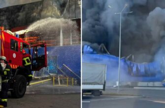 Збитки колосальні: РФ вдарила дронами по Епіцентру, пожежу досі гасять