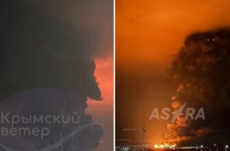 Заграву видно за десятки кілометрів: у Феодосії горить нафтобаза після атаки дронів