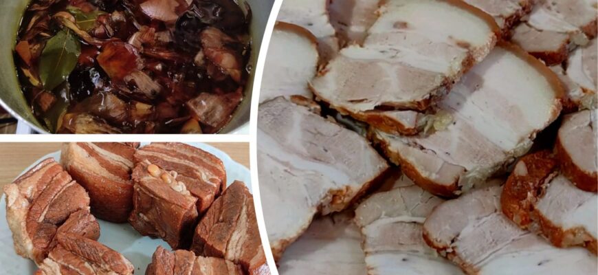 Готую сало в “цибулевій шубі”, як робив мій дід із Рівненщини: прокип’ятила 5 хв – і залишила “дозрівати”