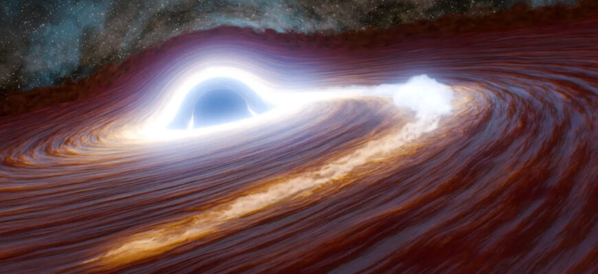 Найбільша чорна діра «з’їла» зірку — і засяяла яскравіше за 10 трильйонів Сонць (ФОТО)