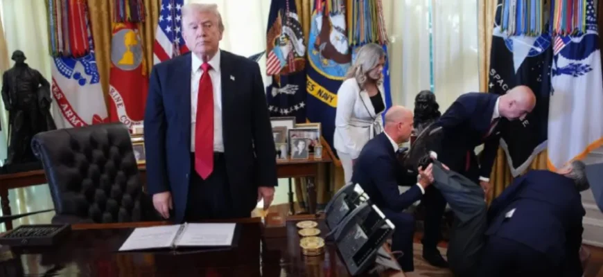 Переполох у Білому домі: у присутності Трампа і десятка камер чоловік втратив свідомість. ВІДЕО