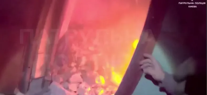 Почули дитячий плач серед руїн: патрульні врятували хлопчика в Києві після атаки дронів. ВІДЕО