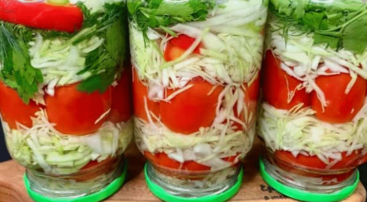 Помідори з капустою на зиму – смачне та перевірене поєднання