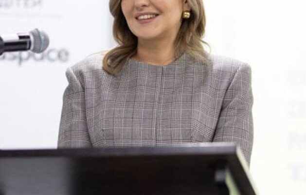 У картатому жакеті і з золотими сережками-кулями: Олена Зеленська на тренінгу