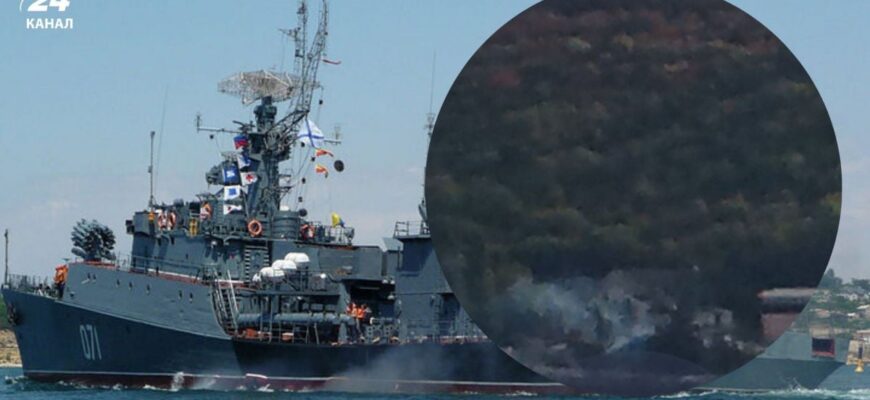 У Севастополі загорівся російський військовий корабель біля Сухарної бухти: таких суден біля Чорноморського флоту РФ всього чотири
