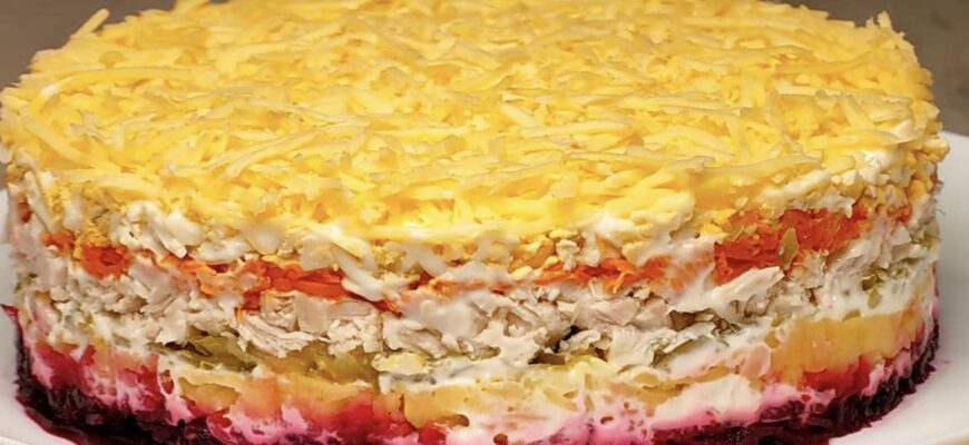 Салат «Корона» — гості в шоці з чого він! Навіть «Олівʼє» і «Шуба» тікають вбік