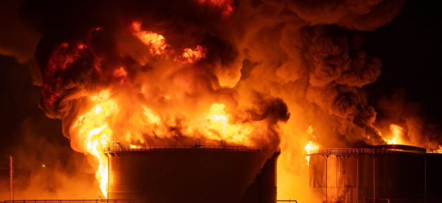 Україна підірвала два величезні резервуари на нафтобазі в Росії: супутникові фото показали, що від них залишилося