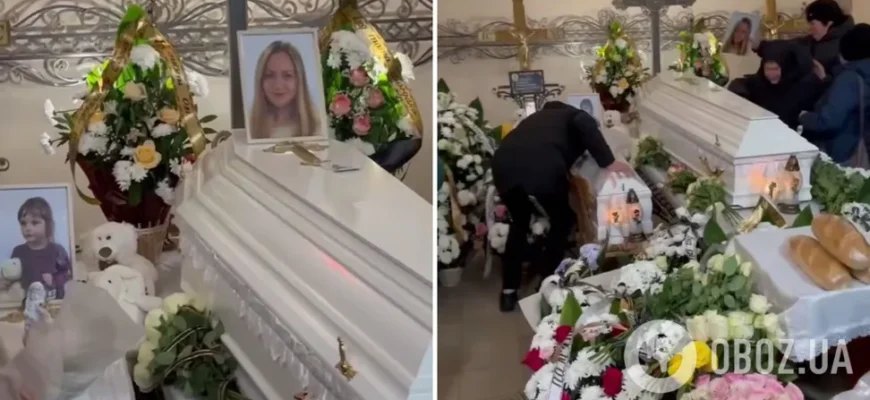 У Тернополі попрощалися з 35-річною жінкою та її маленькою донечкою, які загинули внаслідок ракетного удару російських військ. Відео