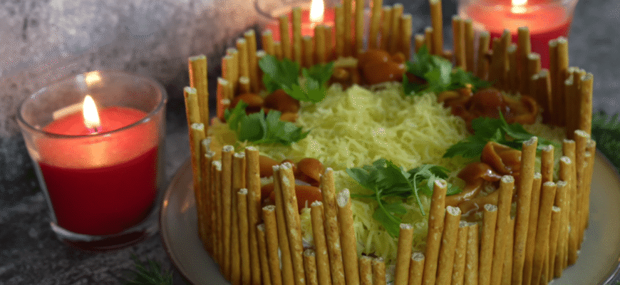 Знайшли ідеальний салат на Новий рік 2026! Все як ви любите – сир + гриби + копчена курка