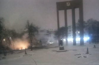 У Львові російський дрон yпав біля пам’ятника Степану Бандері (відео)