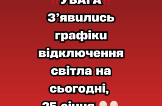 ❗️УВАГА❗️ З’явились графіки відключення світла на завтра, 25 січня✔
