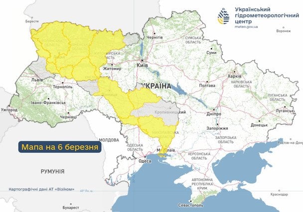 Попередження про підтоплення / © Укргідрометцентр