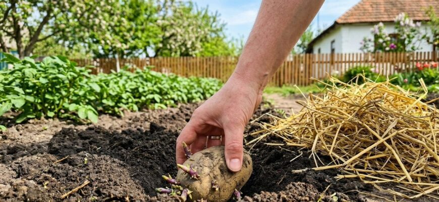 Картоплю більше не закопую: висаджую під товстий шар сіна – сусіди сміються, а я збираю по 2 відра з куща Картоплю більше не закопую: висаджую під товстий шар сіна – сусіди сміються, а я збираю по 2 відра з куща