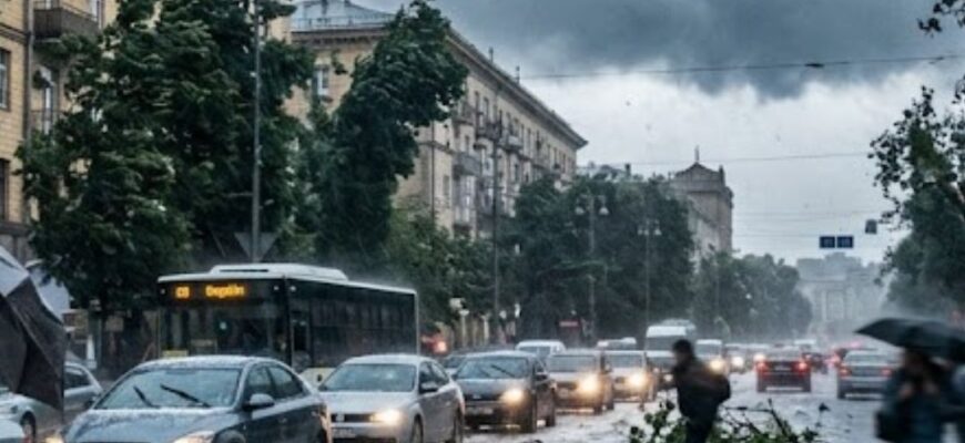 Стихія у столиці: Київ та область накрили потужний град та шквальний вітер