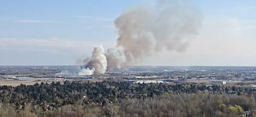 Поблизу аеропорту виникла масштабна пожежа — що горить (фото)