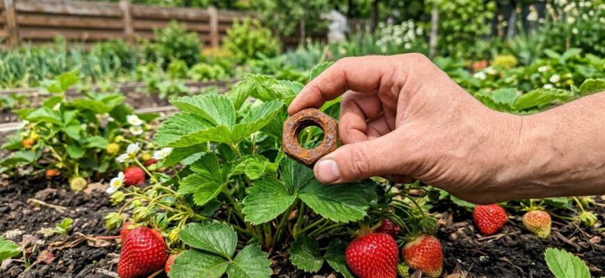 Поклала під кожен кущ полуниці по одній іржавій гайці: результат через 1.5 місяці мене просто приголомшив Поклала під кожен кущ полуниці по одній іржавій гайці: результат через 1.5 місяці мене просто приголомшив