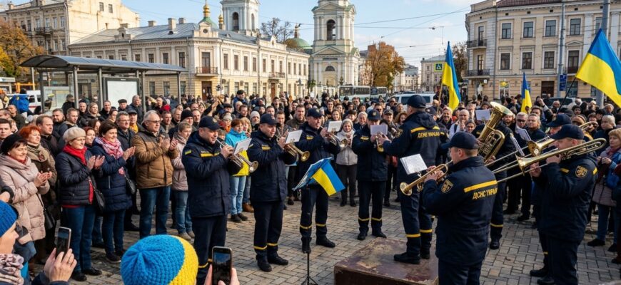 Музична несподіванка в центрі столиці: чим здивував перехожих оркестр ДСНС