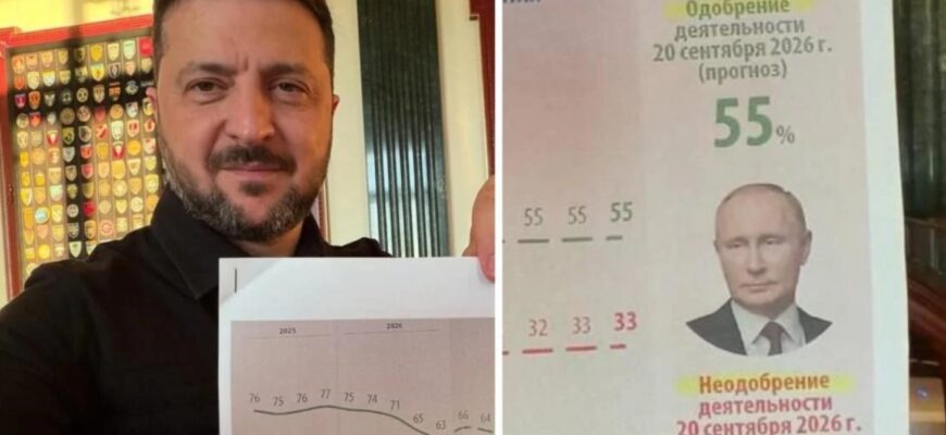 Рейтинги Путіна котяться донизу: Зеленський розкрив деталі секретних документів із Кремля