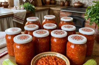 🌶️ Аджика з кабачків, яку закриваю щороку десятками банок! До весни не залишається майже жодної — настільки вона смачна