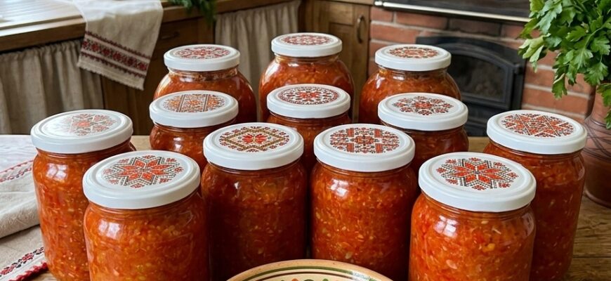 🌶️ Аджика з кабачків, яку закриваю щороку десятками банок! До весни не залишається майже жодної — настільки вона смачна