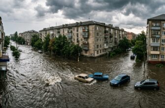 Стихія на Київщині: вулиці перетворилися на ріки після потужної зливи