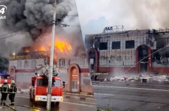 Масштабна пожежа із феєрверками: під Москвою загорівся великий ТЦ – відео