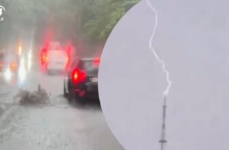 Львів під водою: потужна злива затопила вулиці, а блискавка вдарила у телевежу