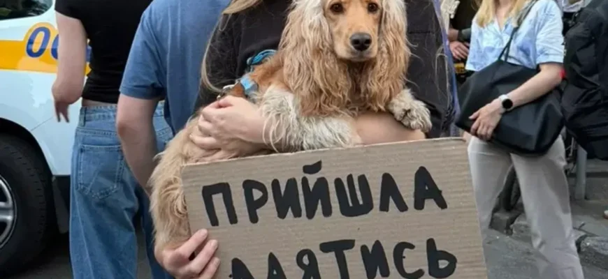 «Прийшла лаятися»: на мітинги проти відставки Федорова вийшли навіть діти та домашні улюбленці