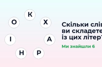 Із літер слова ХРОНІКА складається щонайменше 6 інших. Скільки знайдете ви?