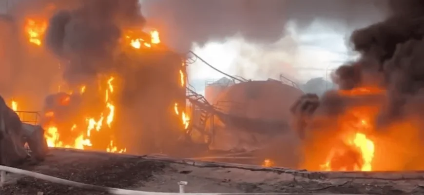 Все охоплено полум’ям: Росія вгатила по нафтобазі KLO на Київщині (відео) Все охоплено полум’ям: Росія вгатила по нафтобазі KLO на Київщині (відео)